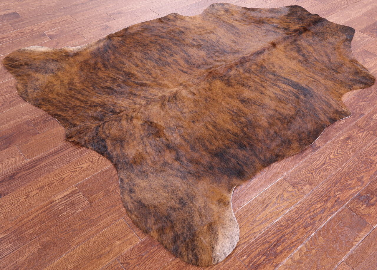 Brindle Brown Natural Cowhide Rug - Large 6'10"H x 5'10"W