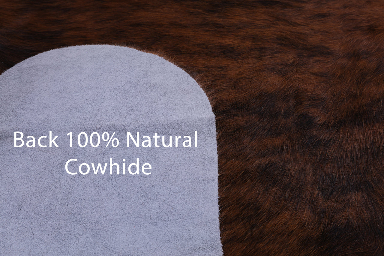 Brindle Brown Natural Cowhide Rug - Large 6'10"H x 5'10"W