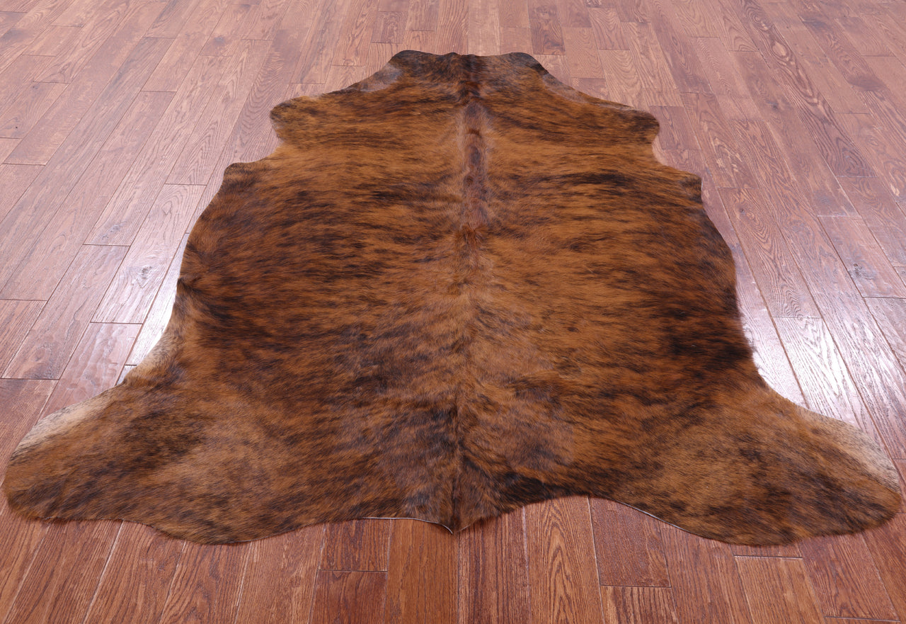 Brindle Brown Natural Cowhide Rug - Large 6'10"H x 5'10"W