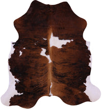 Thumbnail for Brown & White Natural Cowhide Rug - Large 6'6