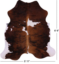 Thumbnail for Brown & White Natural Cowhide Rug - Large 6'6