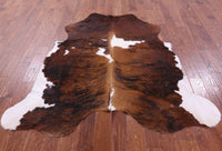 Thumbnail for Brown & White Natural Cowhide Rug - Large 6'6