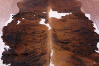 Thumbnail for Brown & White Natural Cowhide Rug - Large 6'6