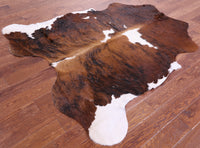 Thumbnail for Brown & White Natural Cowhide Rug - Large 6'6