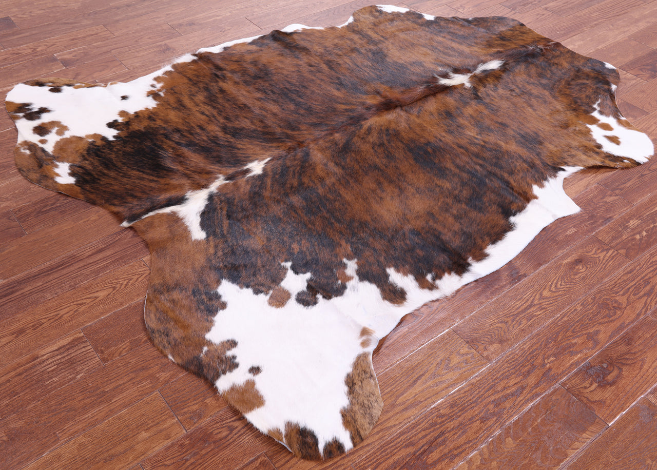 Tricolor Natural Cowhide Rug - Large 6'7"H x 5'9"W