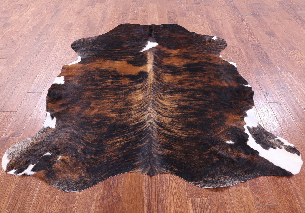 Tricolor Natural Cowhide Rug - XLarge 7'1"H x 6'6"W