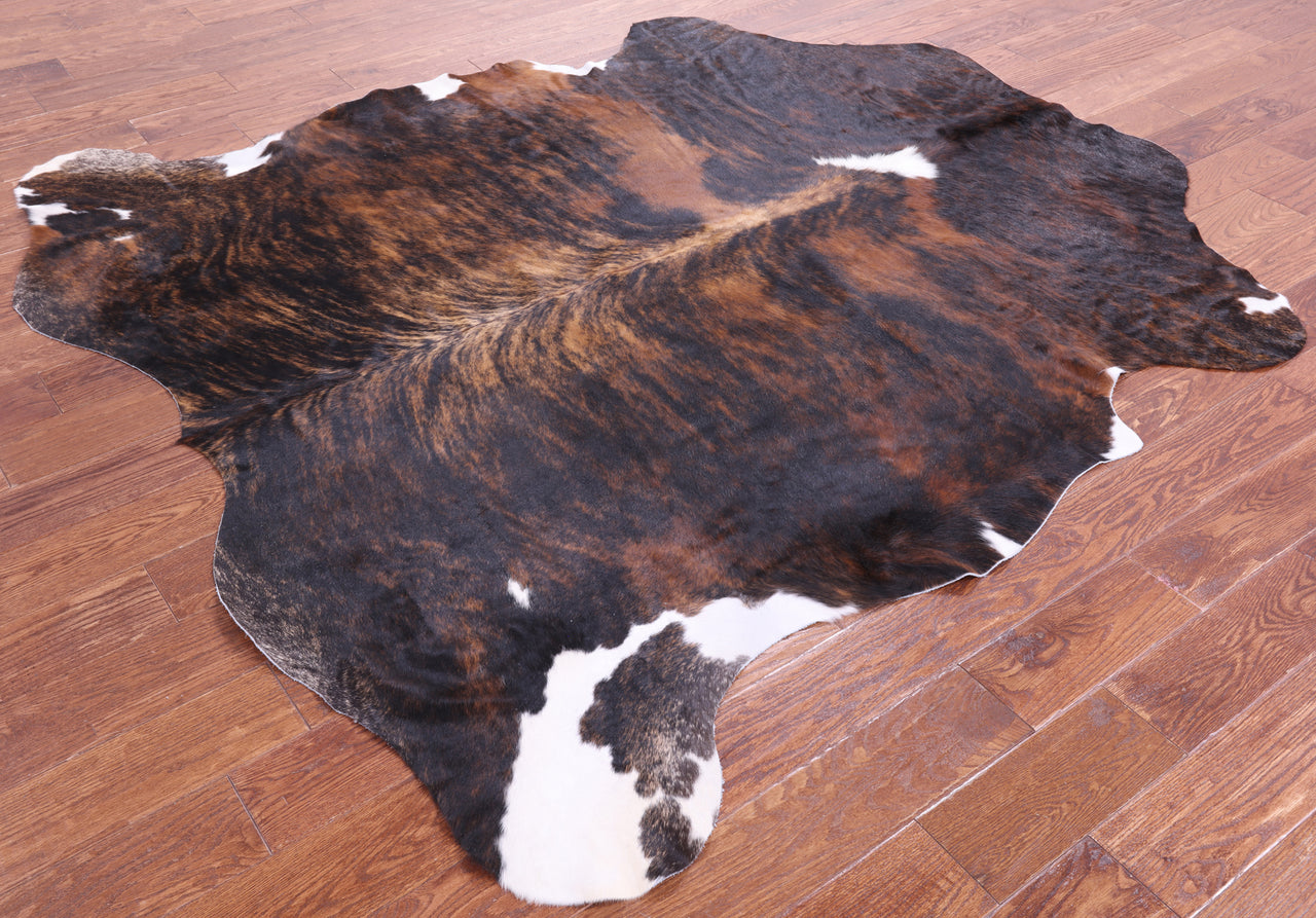 Tricolor Natural Cowhide Rug - XLarge 7'1"H x 6'6"W