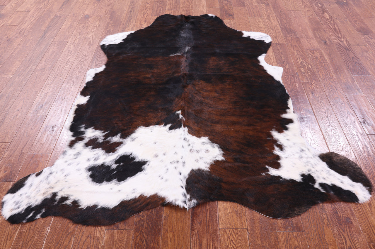 Tricolor Natural Cowhide Rug - Large 6'7"H x 5'10"W