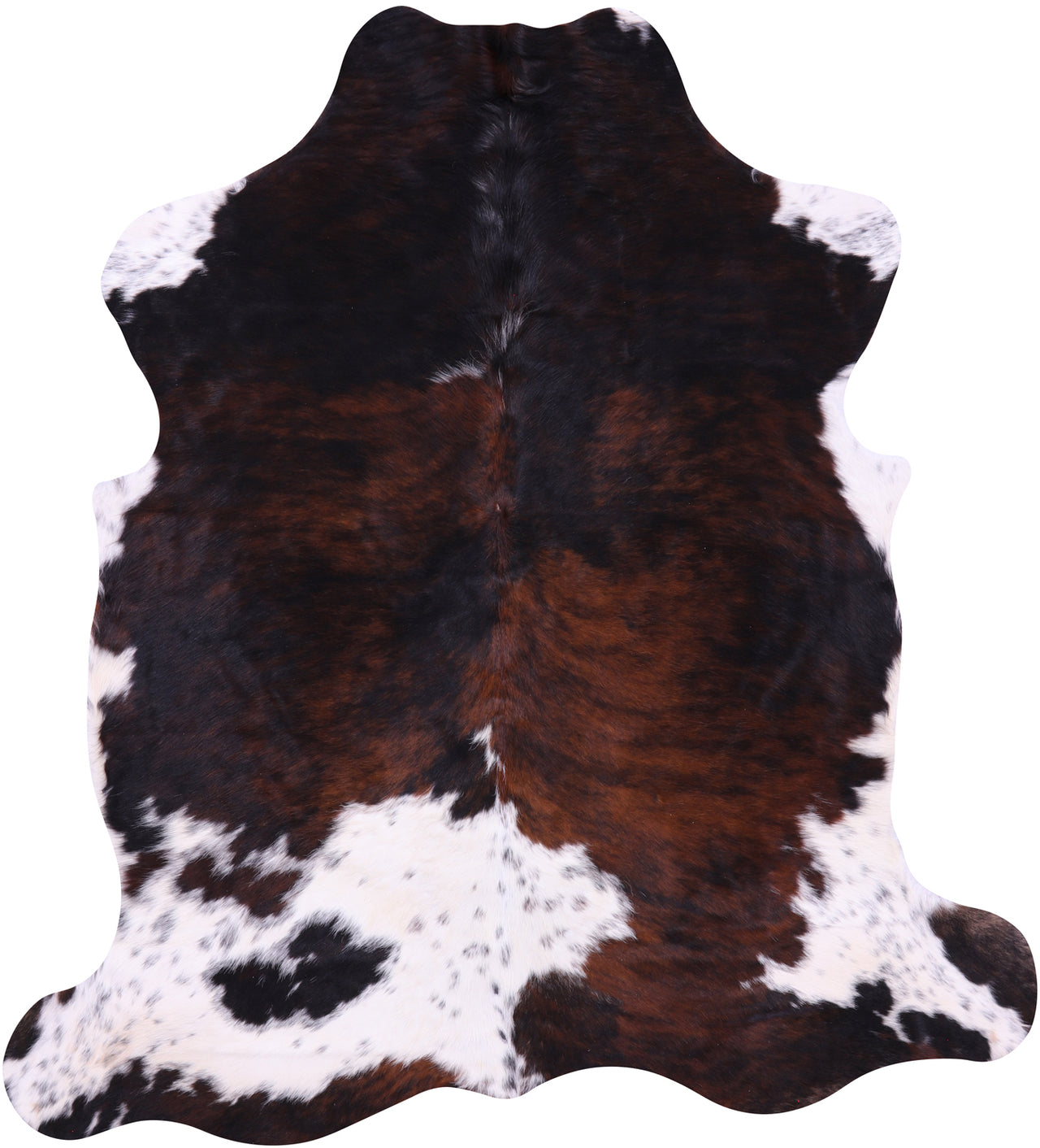 Tricolor Natural Cowhide Rug - Large 6'7"H x 5'10"W