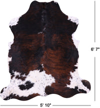 Thumbnail for Tricolor Natural Cowhide Rug - Large 6'7