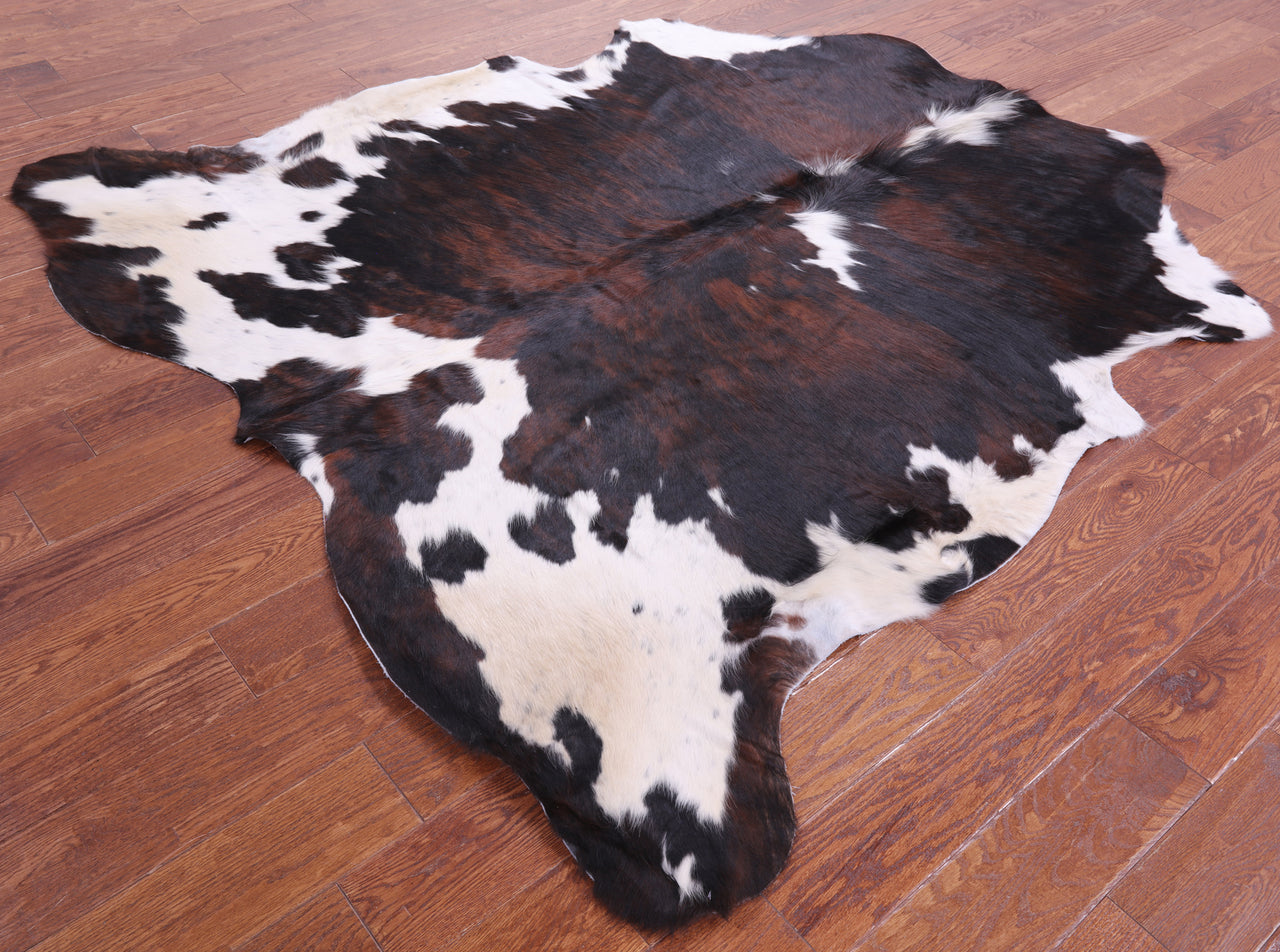 Tricolor Natural Cowhide Rug - Large 6'5"H x 6'3"W