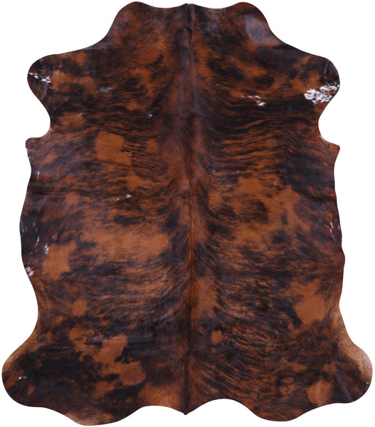 Brown Brindle Natural Cowhide Rug - Large 6'10"H x 5'10"W