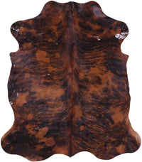 Thumbnail for Brown Brindle Natural Cowhide Rug - Large 6'10