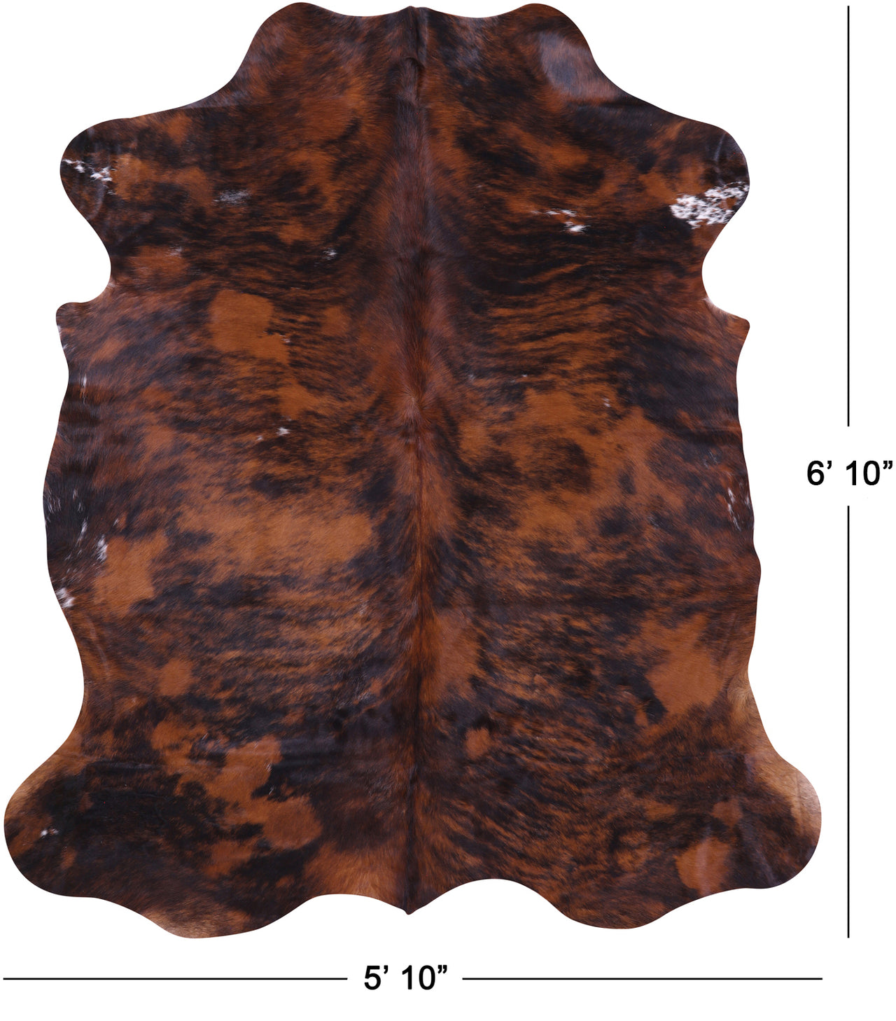 Brown Brindle Natural Cowhide Rug - Large 6'10"H x 5'10"W