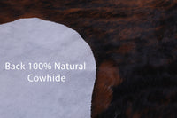 Thumbnail for Brown Brindle Natural Cowhide Rug - Large 6'10