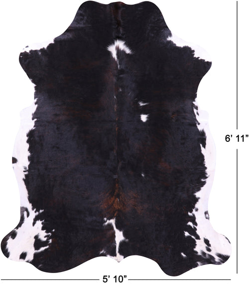 Tricolor Natural Cowhide Rug - Large 6'11