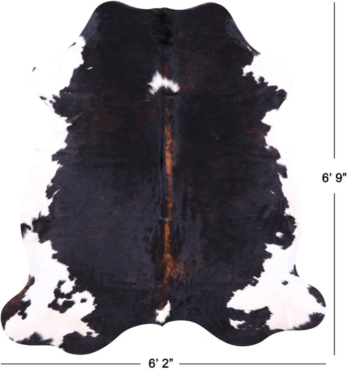 Tricolor Natural Cowhide Rug - Large 6'9