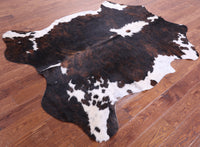 Thumbnail for Brown & White Natural Cowhide Rug - Large 6'8