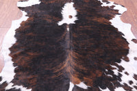 Thumbnail for Brown & White Natural Cowhide Rug - Large 6'8