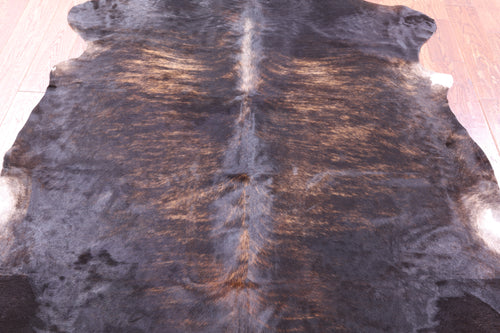 Dark Brindle Natural Cowhide Rug - Large 6'6