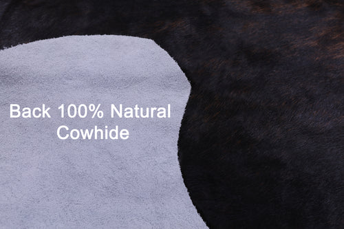 Dark Brindle Natural Cowhide Rug - Large 6'6