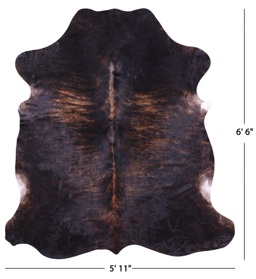 Dark Brindle Natural Cowhide Rug - Large 6'6