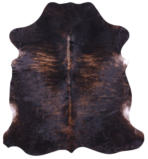 Dark Brindle Natural Cowhide Rug - Large 6'6