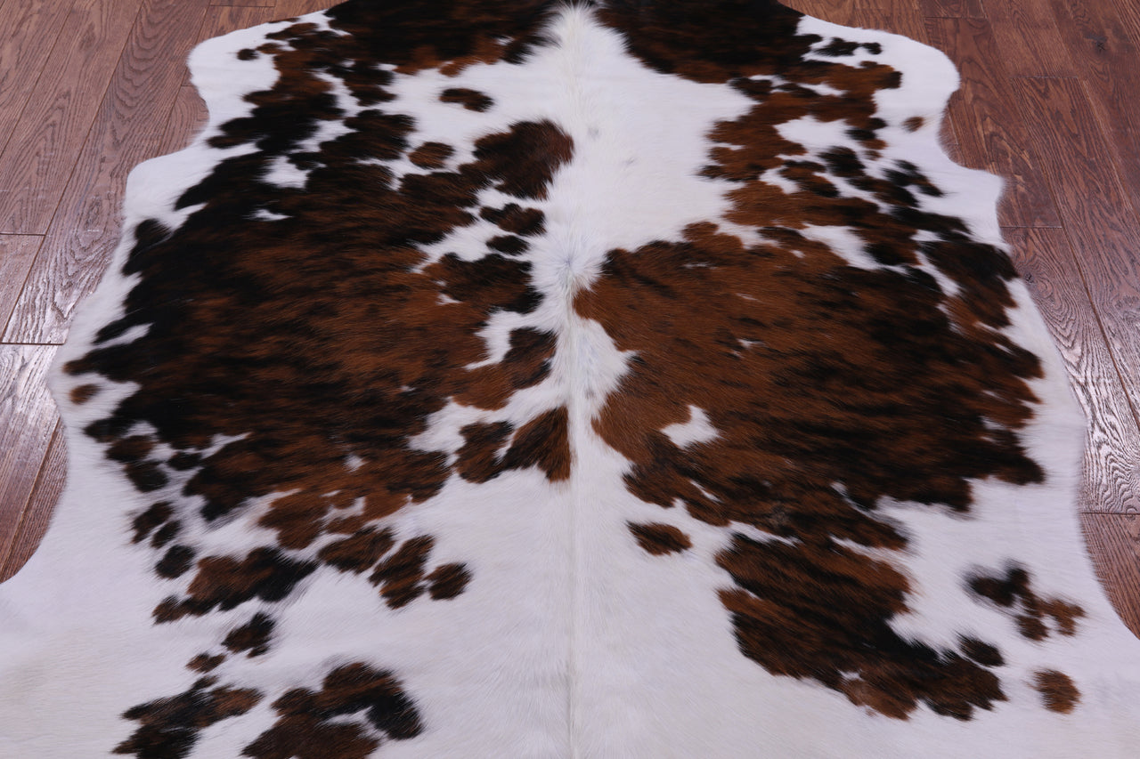 Tricolor Natural Cowhide Rug - Large 6'8"H x 5'10"W