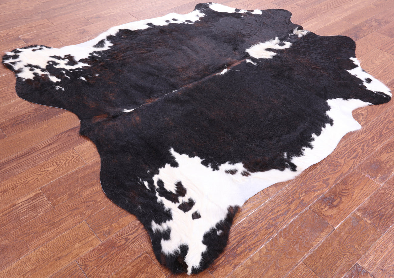 Tricolor Natural Cowhide Rug - Large 6'6"H x 5'11"W