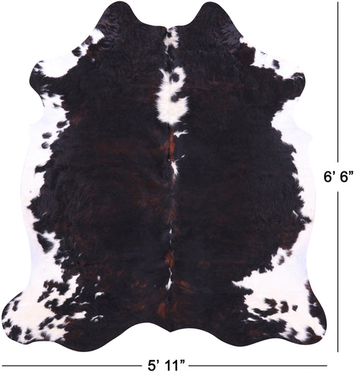 Tricolor Natural Cowhide Rug - Large 6'6