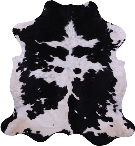 Black & White Natural Cowhide Rug - Large 6'9"H x 6'3"W