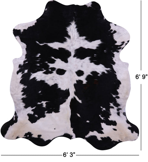 Black & White Natural Cowhide Rug - Large 6'9