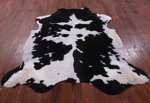 Black & White Natural Cowhide Rug - Large 6'9