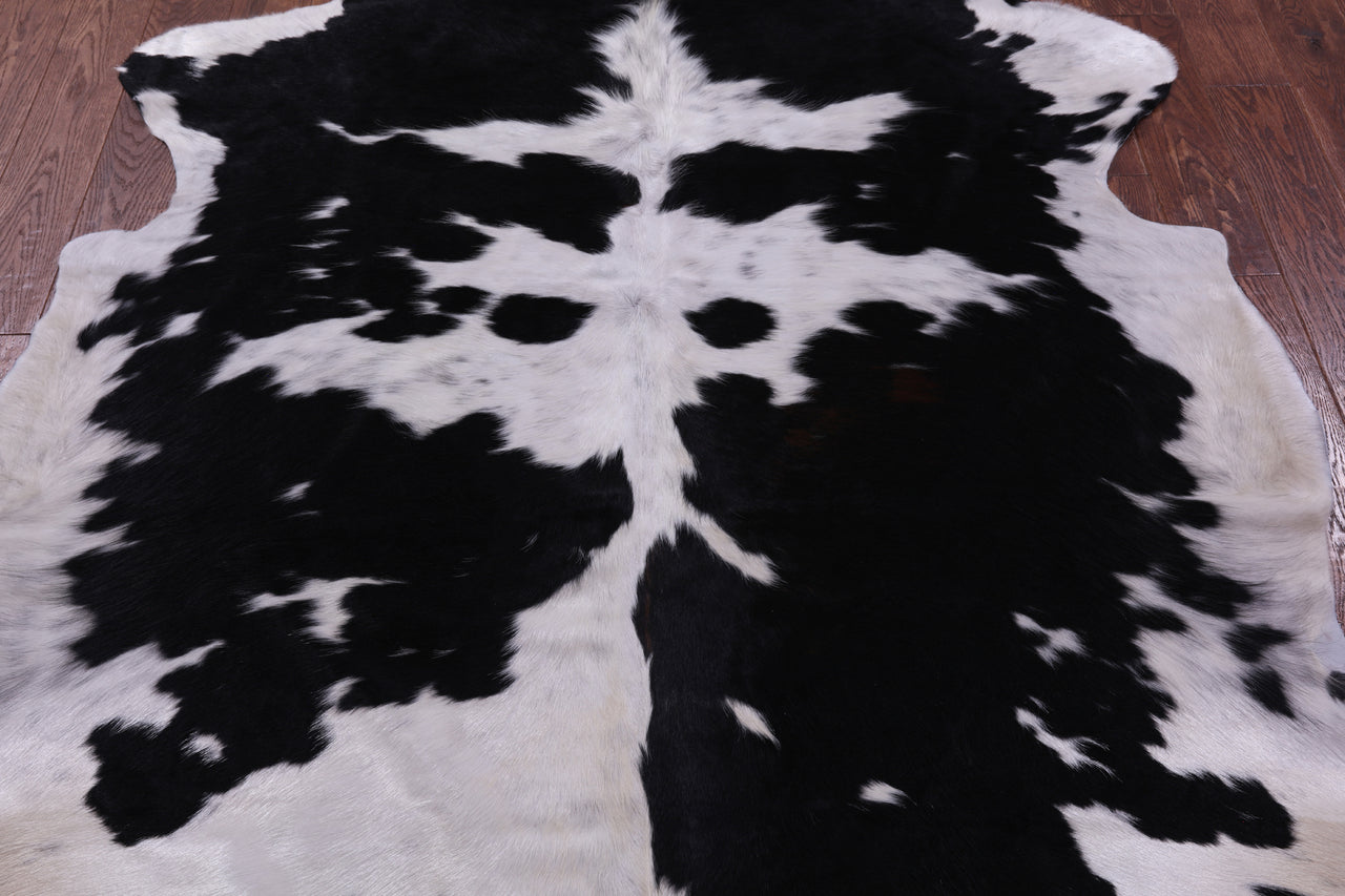 Black & White Natural Cowhide Rug - Large 6'9"H x 6'3"W