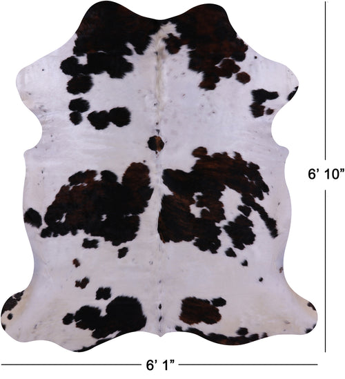 Tricolor Natural Cowhide Rug - Large 6'10