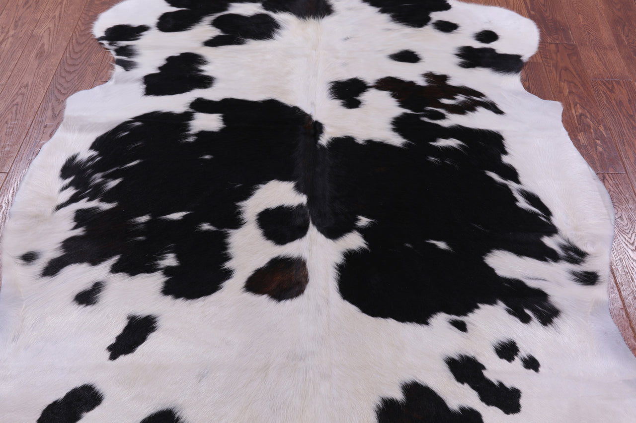 Black & White Natural Cowhide Rug - Large 6'9"H x 5'8"W