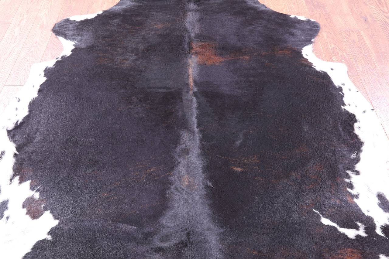 Tricolor Natural Cowhide Rug - Large 6'11"H x 6'1"W