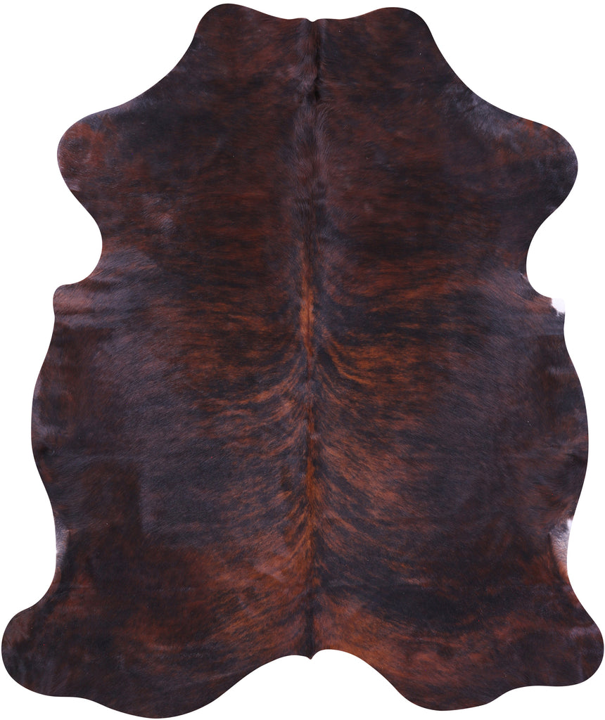 Dark Brindle Brown Natural Cowhide Rug - Large 6'11"H x 5'9"W