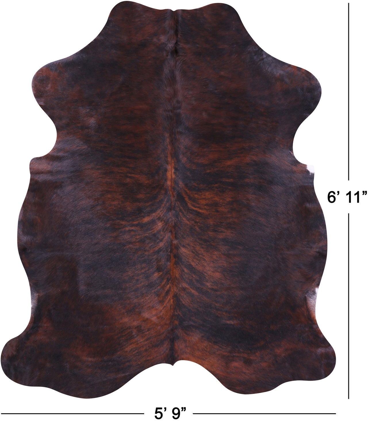 Brindle Brown Natural Cowhide Rug - Large 6'11"H x 5'9"W