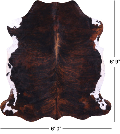 Tricolor Natural Cowhide Rug - Large 6'9