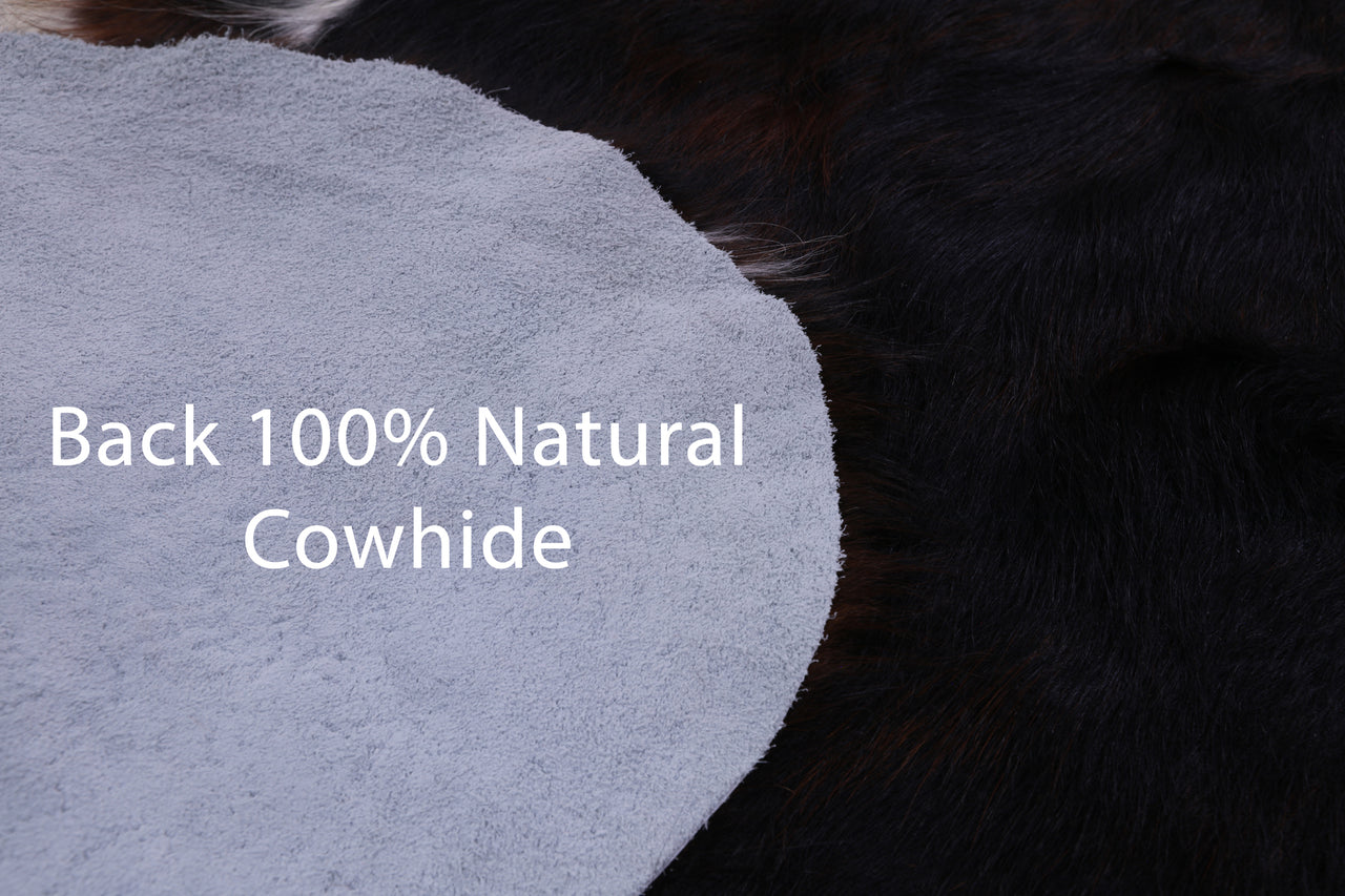 Tricolor Natural Cowhide Rug - XLarge 7'0"H x 6'2"W