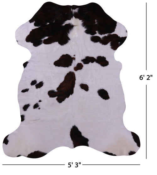 Brown & White Natural Cowhide Rug - Medium 6'2