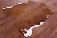 Thumbnail for Brown & White Natural Cowhide Rug - Medium 6'3