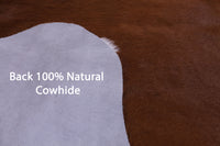 Thumbnail for Brown & White Natural Cowhide Rug - Medium 6'3