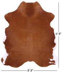 Thumbnail for Brown & White Natural Cowhide Rug - Medium 6'3