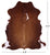 Brown & White Natural Cowhide Rug - Medium 6'3"H x 5'8"W