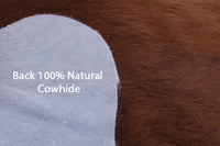 Thumbnail for Brown & White Natural Cowhide Rug - Medium 6'3