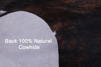 Thumbnail for Tricolor Brindle Natural Cowhide Rug - Medium 5'9