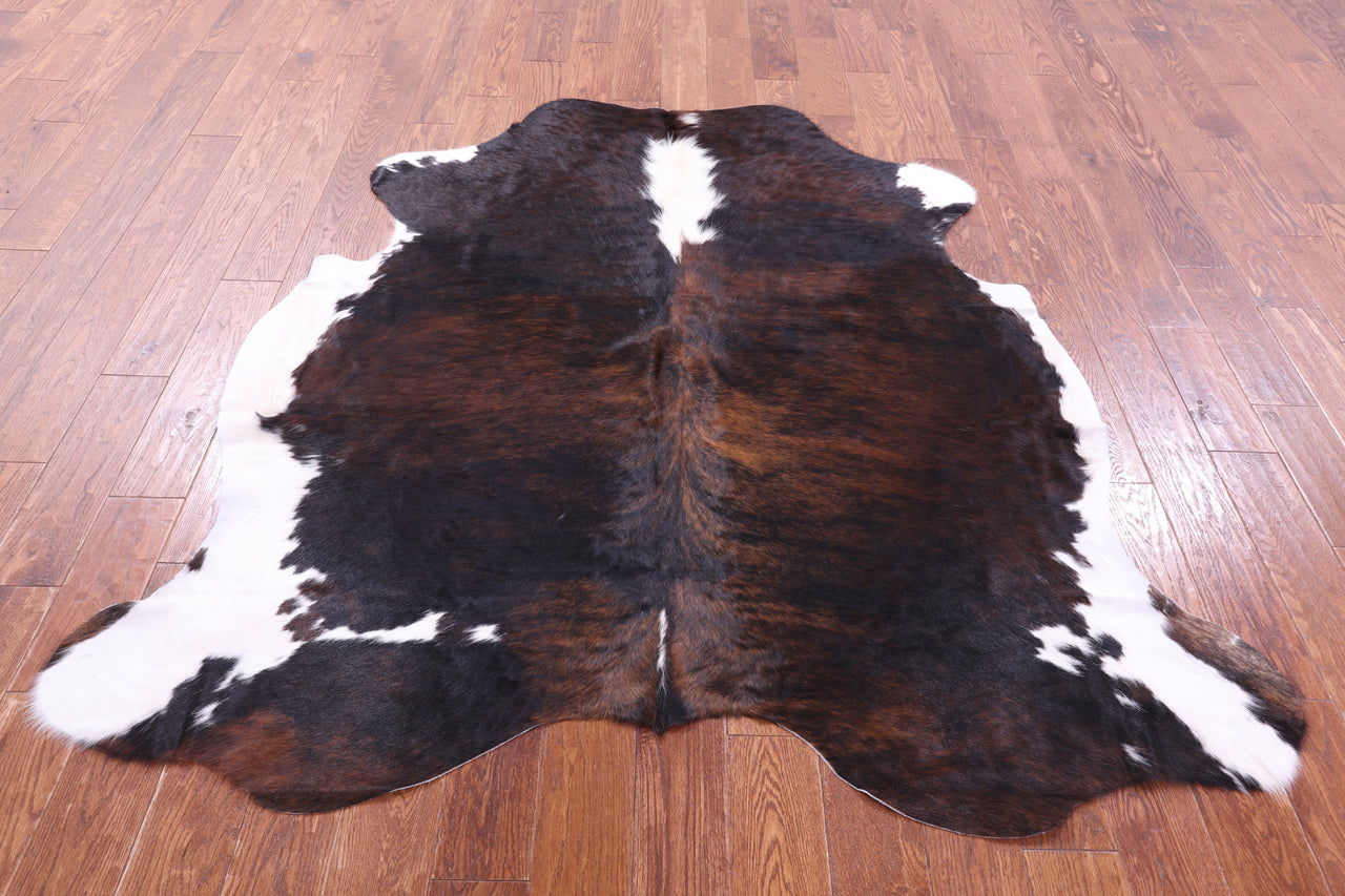 Tricolor Natural Cowhide Rug - Medium 6'2"H x 5'11"W