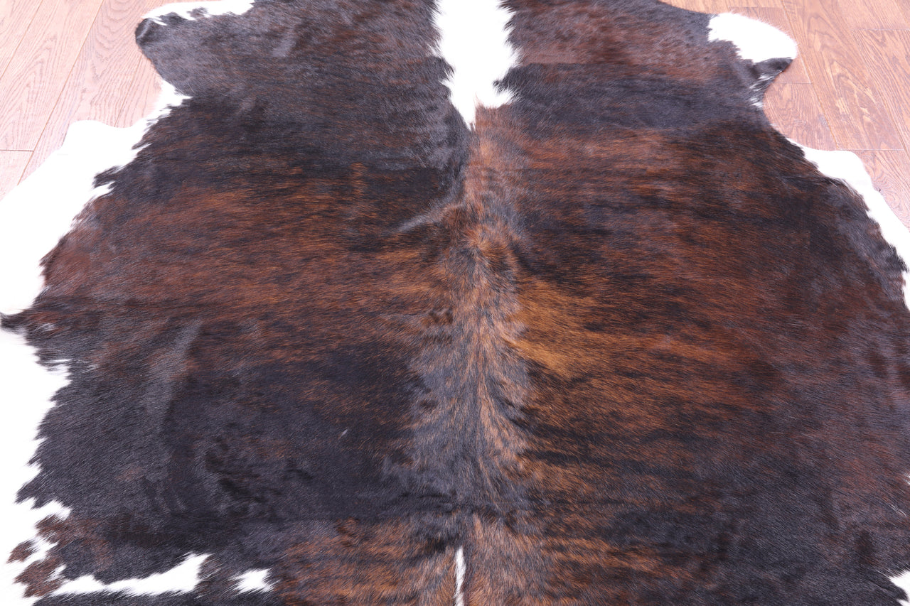 Tricolor Natural Cowhide Rug - Medium 6'2"H x 5'11"W